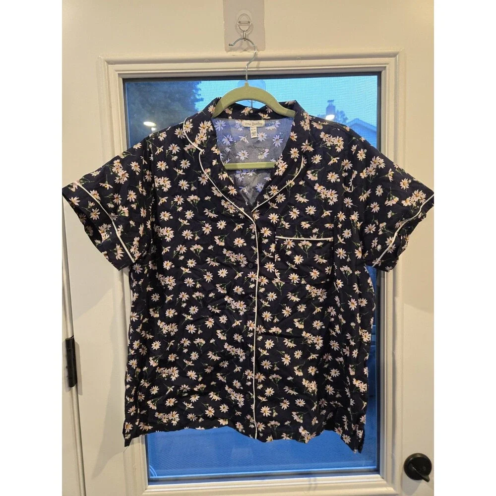 Vera Bradley Short-Sleeved Pajama Set *Falling Daisies* Women's XL